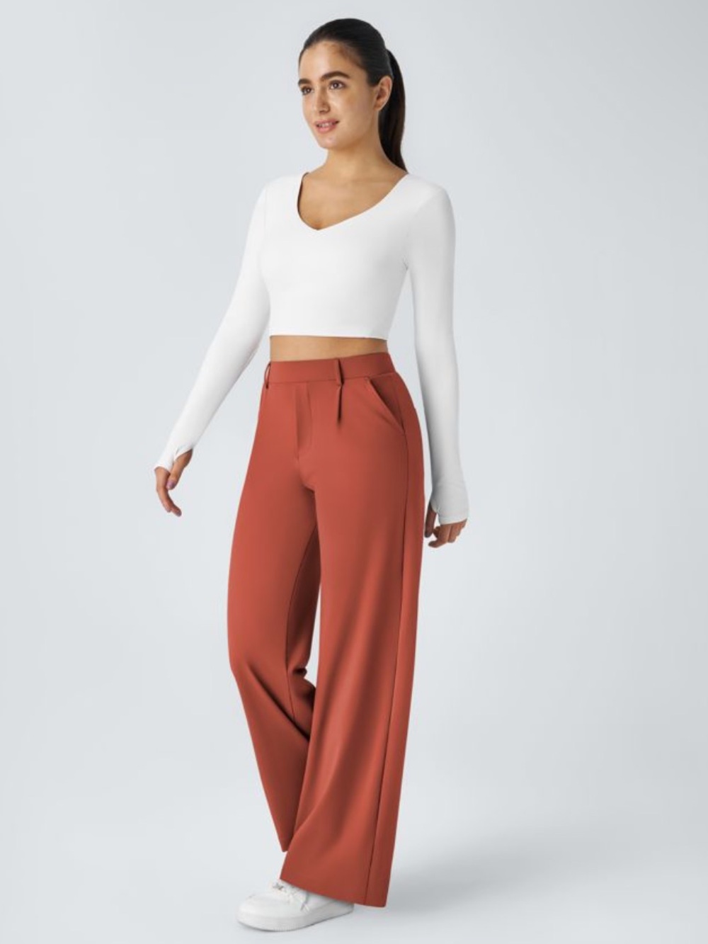Halara Flex Day Stretch High Waisted Pocket Straight Leg Work Pants